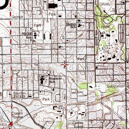 Topographic Map of Buena Vista Baptist Church, GA