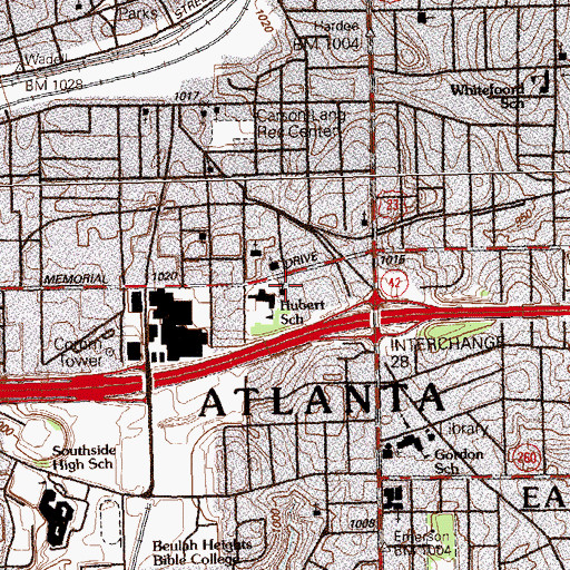 Topographic Map of Calvary Temple Holiness Church, GA