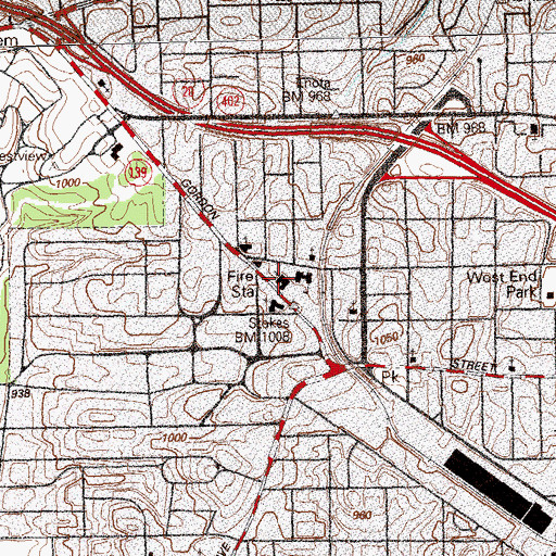 Topographic Map of Calvary United Methodist Church, GA