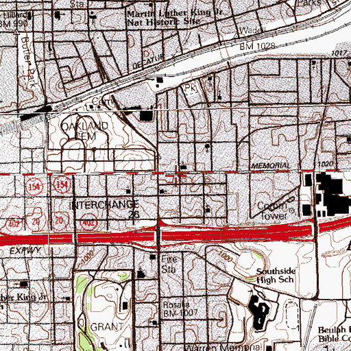 Topographic Map of Church of God, GA