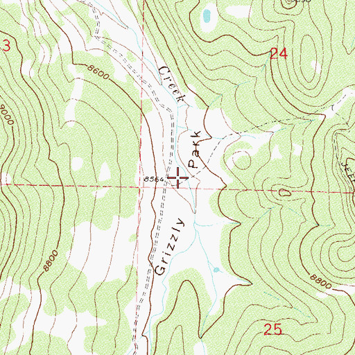 Topographic Map of Grizzly Park, CO