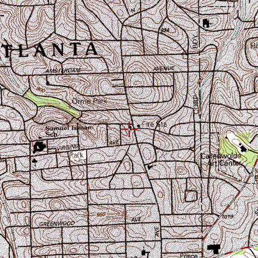 Topographic Map of Episcopal Church of Our Saviour, GA