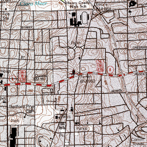 Topographic Map of Grace United Methodist Church, GA