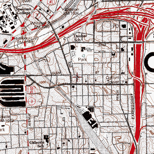 Topographic Map of Greater Mount Calvary Baptist Church, GA