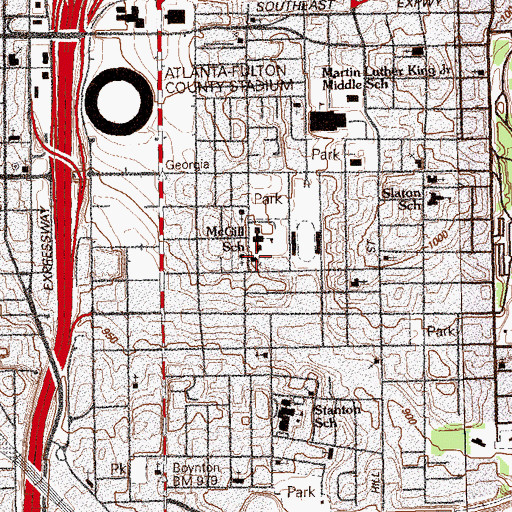 Topographic Map of Greater Mount Carmel Baptist Church, GA
