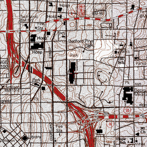 Topographic Map of Hill School (historical), GA