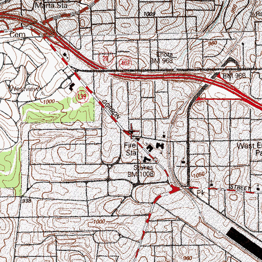 Topographic Map of Hinsley Temple Church of God in Christ, GA