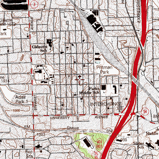 Topographic Map of Iconium Baptist Church, GA