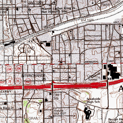 Topographic Map of Immanuel Baptist Church, GA