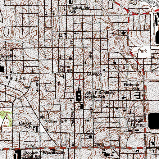 Topographic Map of J F Kennedy Park, GA
