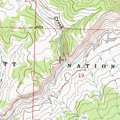 Topographic Map of Hole-in-the-Wall Creek, CO