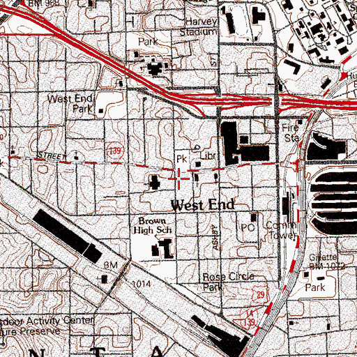 Topographic Map of McClendons School of Dance, GA