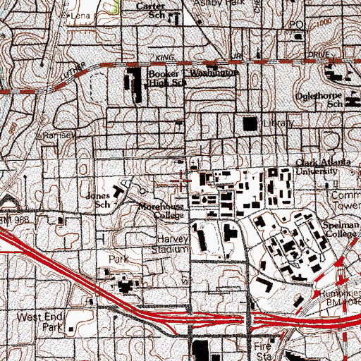 Topographic Map of Mount Tabor Baptist Church, GA