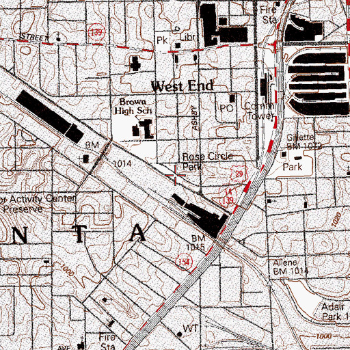 Topographic Map of Rose Circle Park, GA