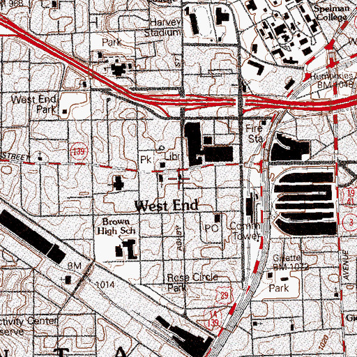 Topographic Map of Saint Anthonys Catholic Church, GA