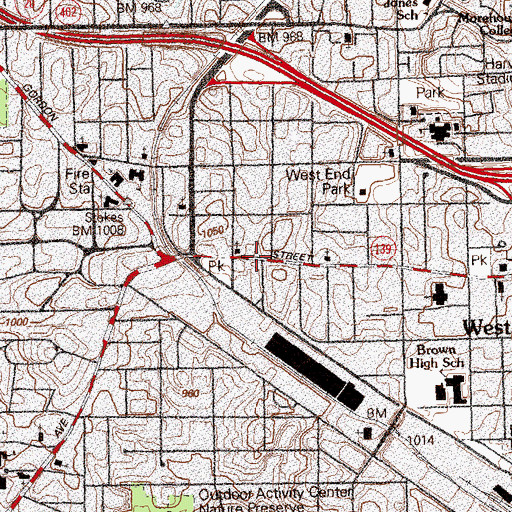 Topographic Map of Saint Marys Overcoming Church of God Apostolic Pentecostal, GA