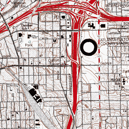 Topographic Map of Saint Stephens Missionary Baptist Church, GA