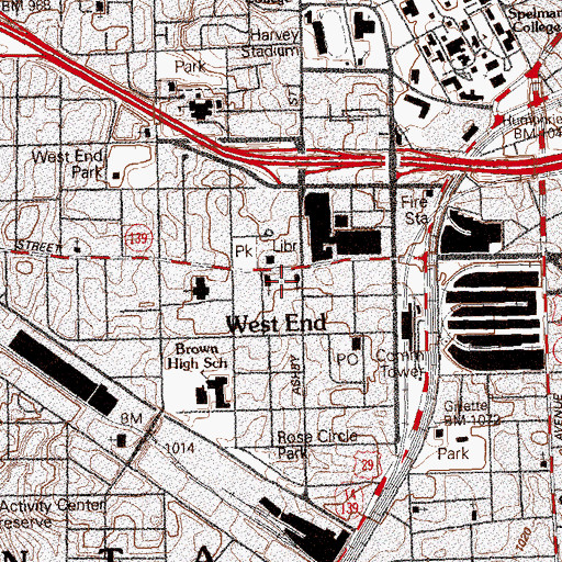 Topographic Map of Shrine of the Black Madonna, GA