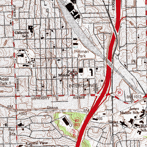 Topographic Map of Southside Springfield Baptist Church, GA