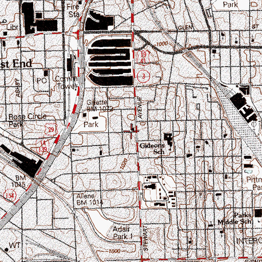 Topographic Map of Stewart Avenue United Methodist Church, GA