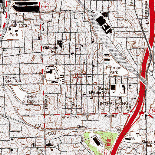 Topographic Map of Sunnyside Baptist Church, GA