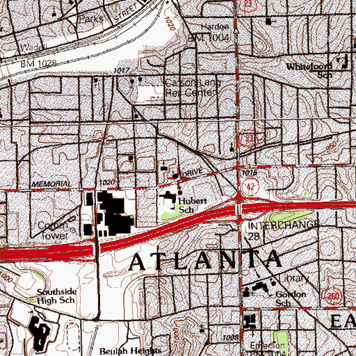 Topographic Map of Thankful Apostolic Deliverance Temple, GA
