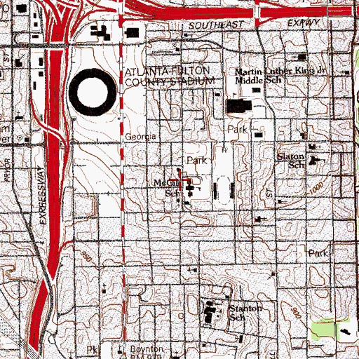 Topographic Map of Thankful Baptist Church, GA