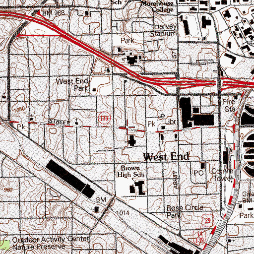 Topographic Map of Wanawake Medical Center, GA