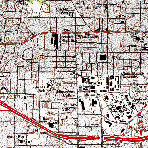 Topographic Map of Warren Memorial United Methodist Church, GA