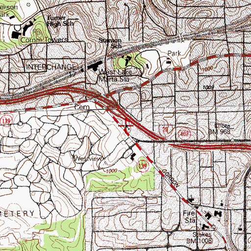 Topographic Map of West Atlanta Primitive Baptist Church, GA
