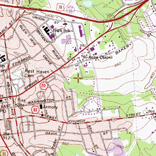 Topographic Map of Hammond Street Park, GA