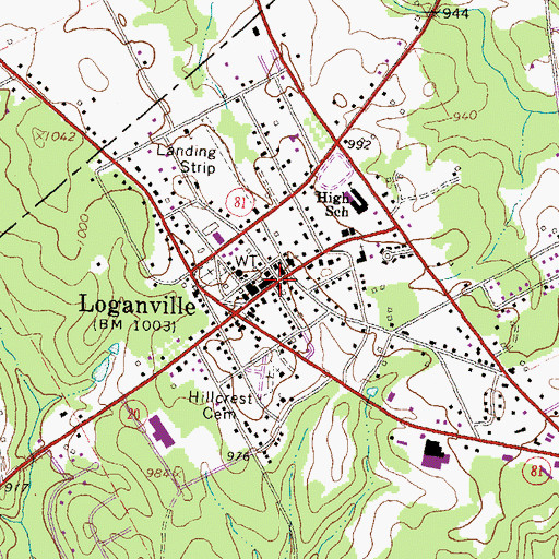 Topographic Map of Loganville City Hall, GA