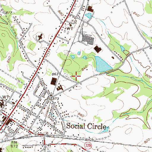 Topographic Map of Stephens Park, GA
