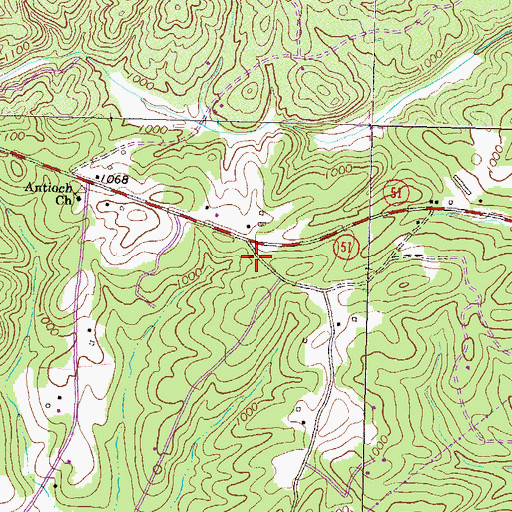 Topographic Map of Grove Creek Church, GA