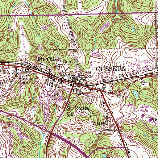 Topographic Map of Chattahoochee County Courthouse, GA