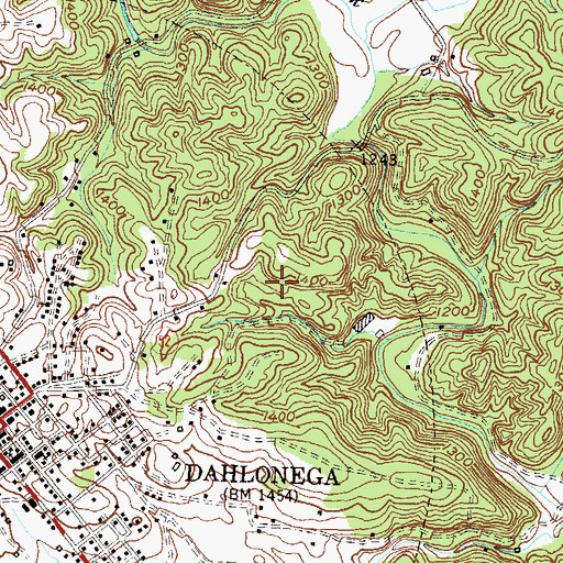 Topographic Map of Hand Cut, GA