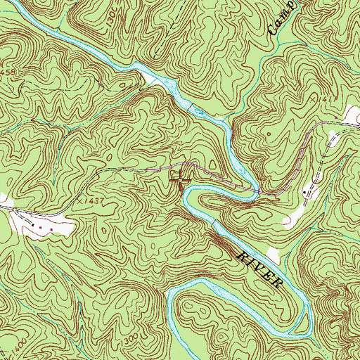 Topographic Map of Pollard Tunnel, GA