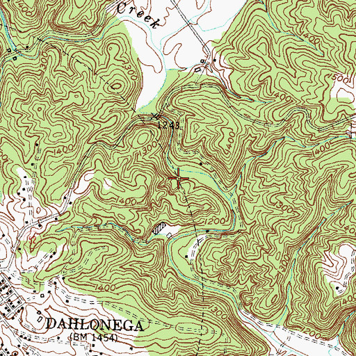 Topographic Map of Yahoola Cuts, GA
