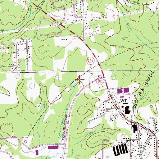 Topographic Map of Chambers Mine, GA