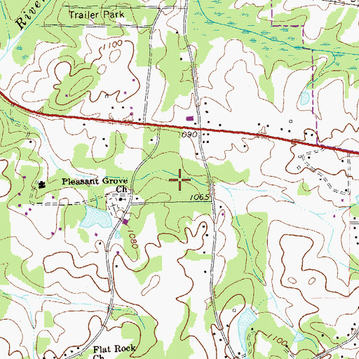 Topographic Map of Hart Mine, GA