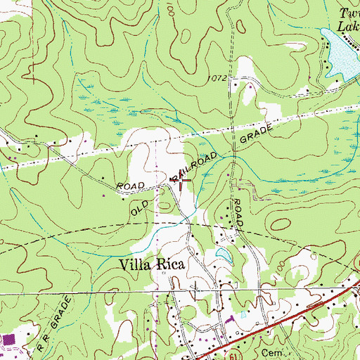 Topographic Map of Southern Klondyke Mine, GA