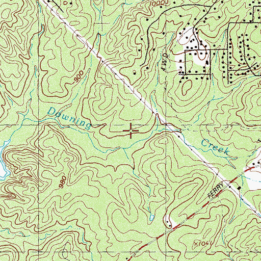 Topographic Map of Downing Creek Placer Mine, GA