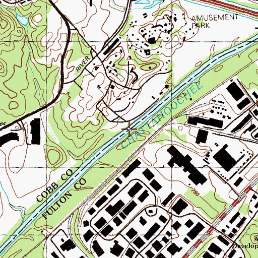 Topographic Map of Bakers Ferry (historical), GA