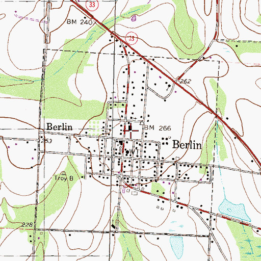 Topographic Map of Berlin Post Office, GA