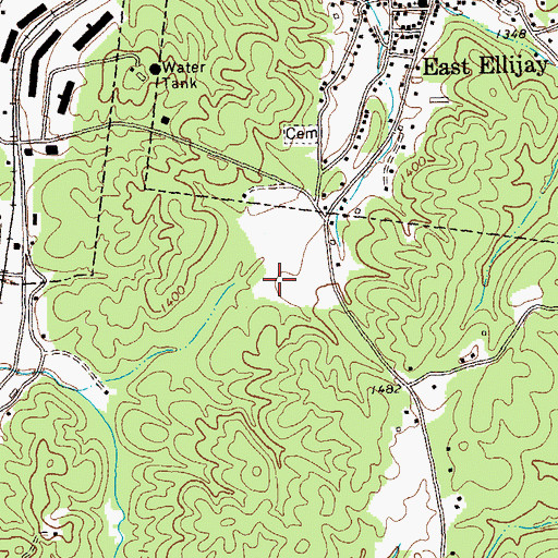 Topographic Map of East Ellijay Post Office, GA