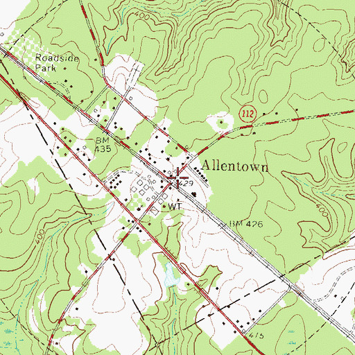 Topographic Map of Allentown Post Office, GA
