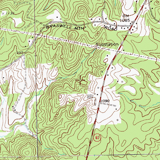 Topographic Map of Hodges Prospect, GA