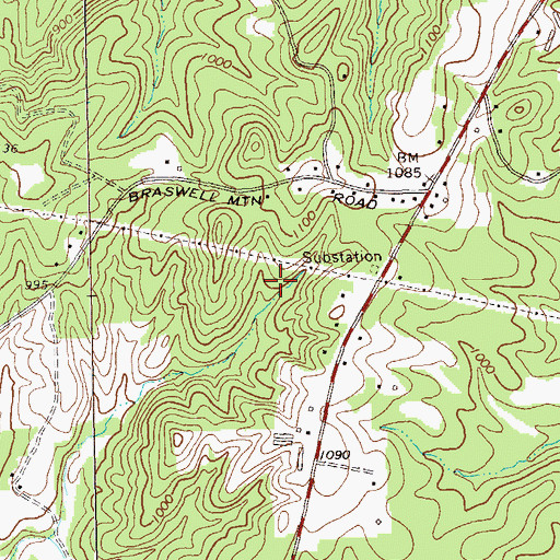 Topographic Map of Sheffield-Heidt Prospect, GA