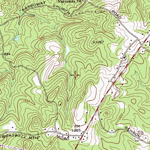Topographic Map of Twilley Mine, GA