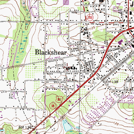 Topographic Map of Marian Anderson Library, GA